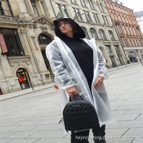 Fashion translucent adult pvc rainwear